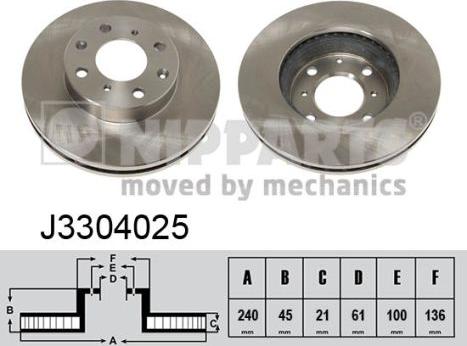 Nipparts J3304025 - Kočioni disk www.molydon.hr