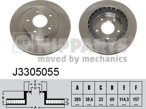 Nipparts J3305055 - Kočioni disk www.molydon.hr