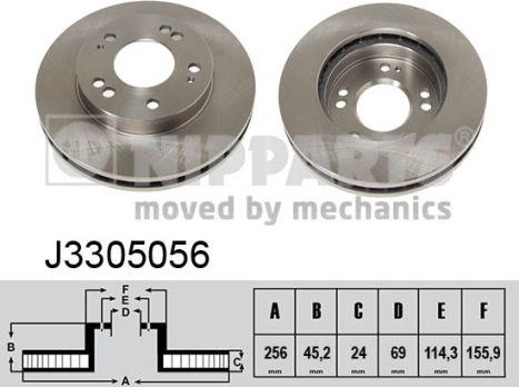 Nipparts J3305056 - Kočioni disk www.molydon.hr