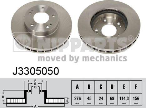 Nipparts J3305050 - Kočioni disk www.molydon.hr