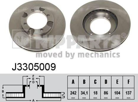 Nipparts J3305009 - Kočioni disk www.molydon.hr