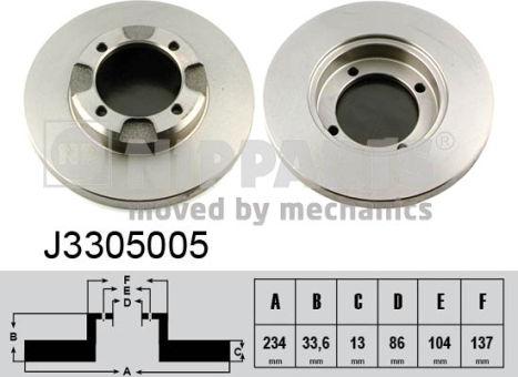 Nipparts J3305005 - Kočioni disk www.molydon.hr