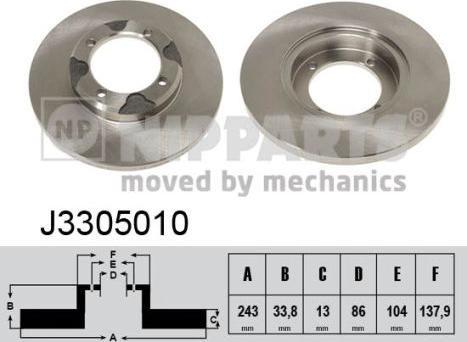 Nipparts J3305010 - Kočioni disk www.molydon.hr