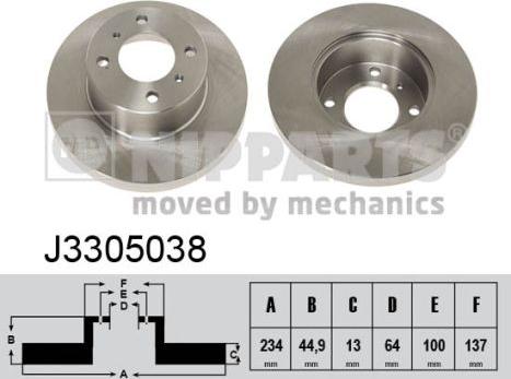 Nipparts J3305038 - Kočioni disk www.molydon.hr