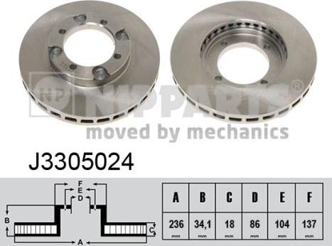 Nipparts J3305024 - Kočioni disk www.molydon.hr