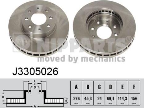 Nipparts J3305026 - Kočioni disk www.molydon.hr