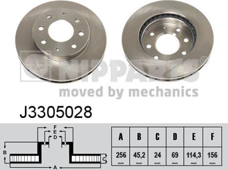 Nipparts J3305028 - Kočioni disk www.molydon.hr