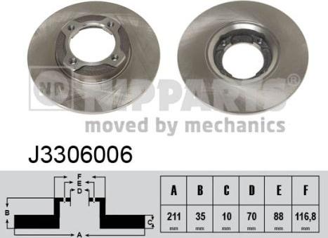 Nipparts J3306006 - Kočioni disk www.molydon.hr