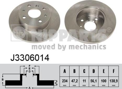 Nipparts J3306014 - Kočioni disk www.molydon.hr