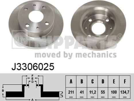 Nipparts J3306025 - Kočioni disk www.molydon.hr