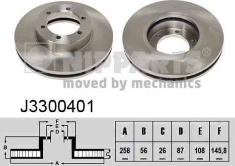 Nipparts J3300401 - Kočioni disk www.molydon.hr