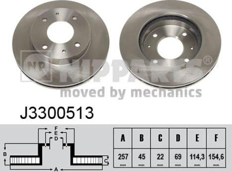 Nipparts J3300513 - Kočioni disk www.molydon.hr