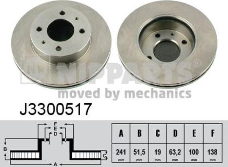 Nipparts J3300517 - Kočioni disk www.molydon.hr