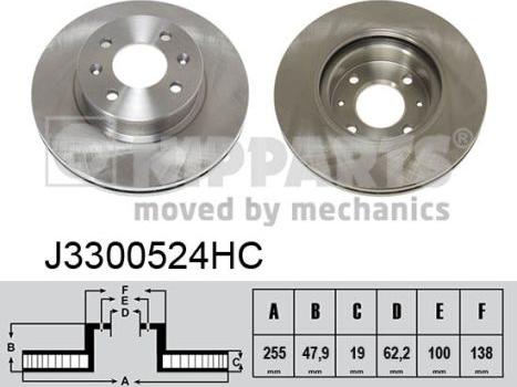 Nipparts J3300524HC - Kočioni disk www.molydon.hr