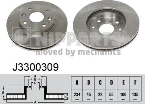 Nipparts J3300309 - Kočioni disk www.molydon.hr