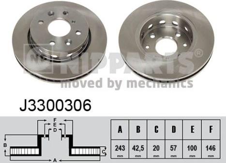 Nipparts J3300306 - Kočioni disk www.molydon.hr