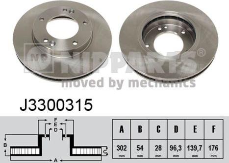 Nipparts J3300315 - Kočioni disk www.molydon.hr