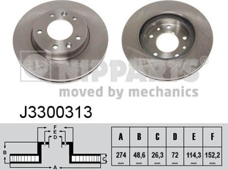 Nipparts J3300313 - Kočioni disk www.molydon.hr