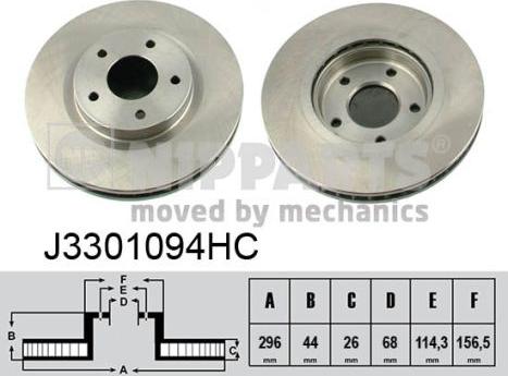 Nipparts J3301094HC - Kočioni disk www.molydon.hr