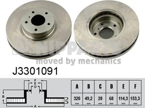 Nipparts J3301091 - Kočioni disk www.molydon.hr