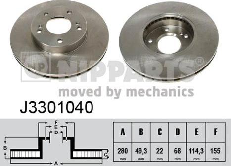 Nipparts J3301040 - Kočioni disk www.molydon.hr