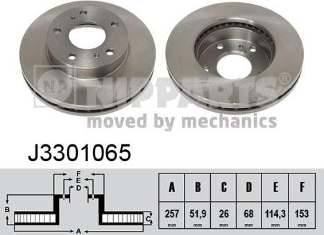 Nipparts J3301065 - Kočioni disk www.molydon.hr