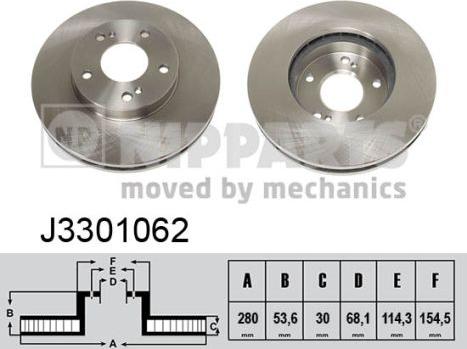 Nipparts J3301062 - Kočioni disk www.molydon.hr