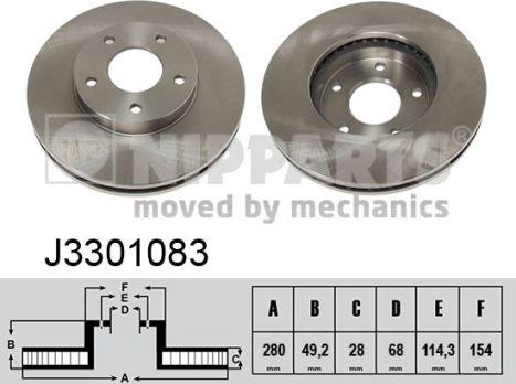 Nipparts J3301083 - Kočioni disk www.molydon.hr