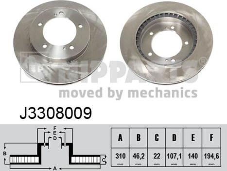 Nipparts J3308009 - Kočioni disk www.molydon.hr