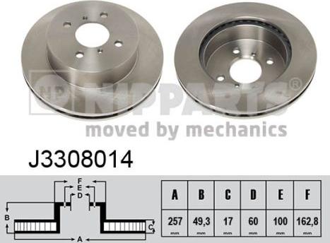 Nipparts J3308014 - Kočioni disk www.molydon.hr