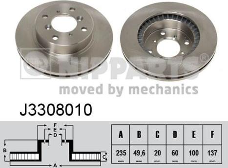 Nipparts J3308010 - Kočioni disk www.molydon.hr