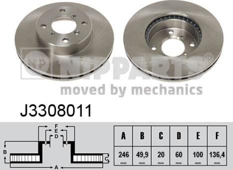 Nipparts J3308011 - Kočioni disk www.molydon.hr