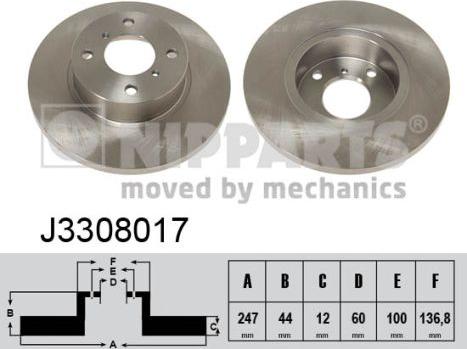 Nipparts J3308017 - Kočioni disk www.molydon.hr