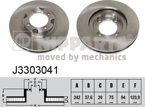 Nipparts J3303041 - Kočioni disk www.molydon.hr