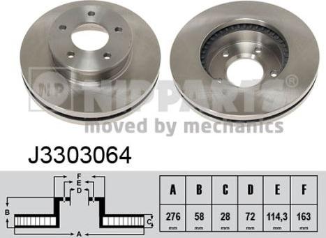 Nipparts J3303064 - Kočioni disk www.molydon.hr