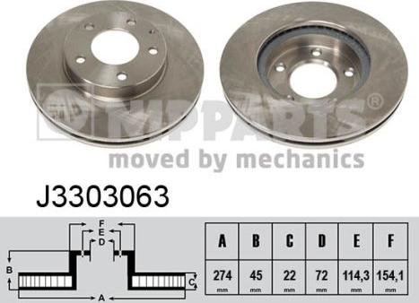 Nipparts J3303063 - Kočioni disk www.molydon.hr