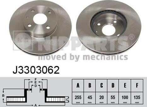 Nipparts J3303062 - Kočioni disk www.molydon.hr