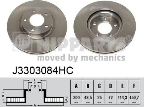 Nipparts J3303084HC - Kočioni disk www.molydon.hr