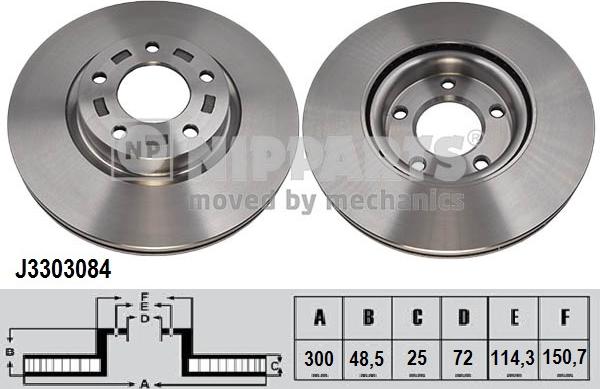 Nipparts J3303084 - Kočioni disk www.molydon.hr