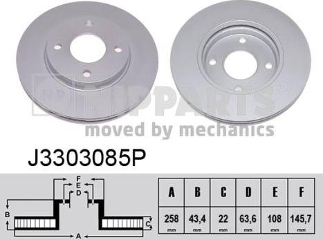 Nipparts J3303085P - Kočioni disk www.molydon.hr