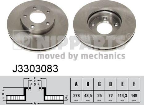 Nipparts J3303083 - Kočioni disk www.molydon.hr