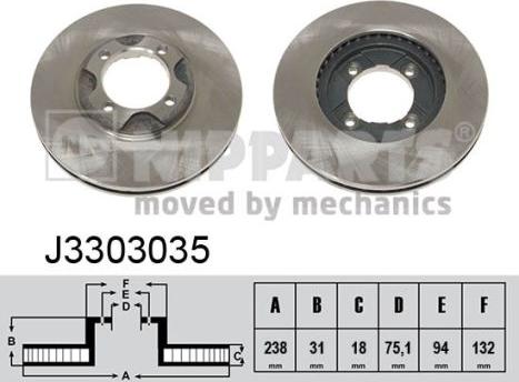 Nipparts J3303035 - Kočioni disk www.molydon.hr