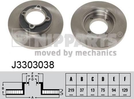 Nipparts J3303038 - Kočioni disk www.molydon.hr