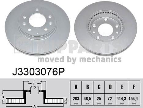 Nipparts J3303076P - Kočioni disk www.molydon.hr