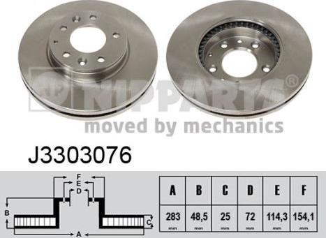 Nipparts J3303076 - Kočioni disk www.molydon.hr