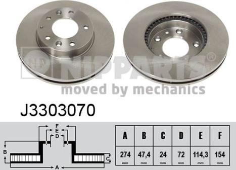 Nipparts J3303070 - Kočioni disk www.molydon.hr