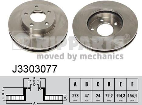 Nipparts J3303077 - Kočioni disk www.molydon.hr