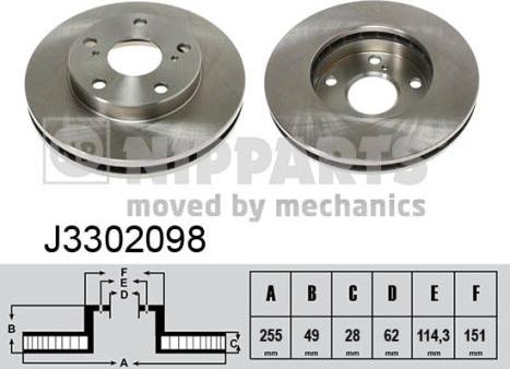 Nipparts J3302098 - Kočioni disk www.molydon.hr