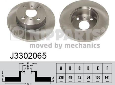 Nipparts J3302065 - Kočioni disk www.molydon.hr