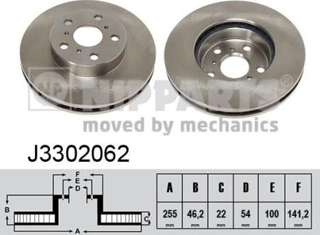 Nipparts J3302062 - Kočioni disk www.molydon.hr